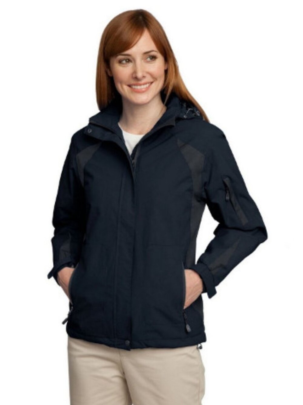Port Authority Ladies All-Season II Jacket.- L304 - True Navy/Iron Grey